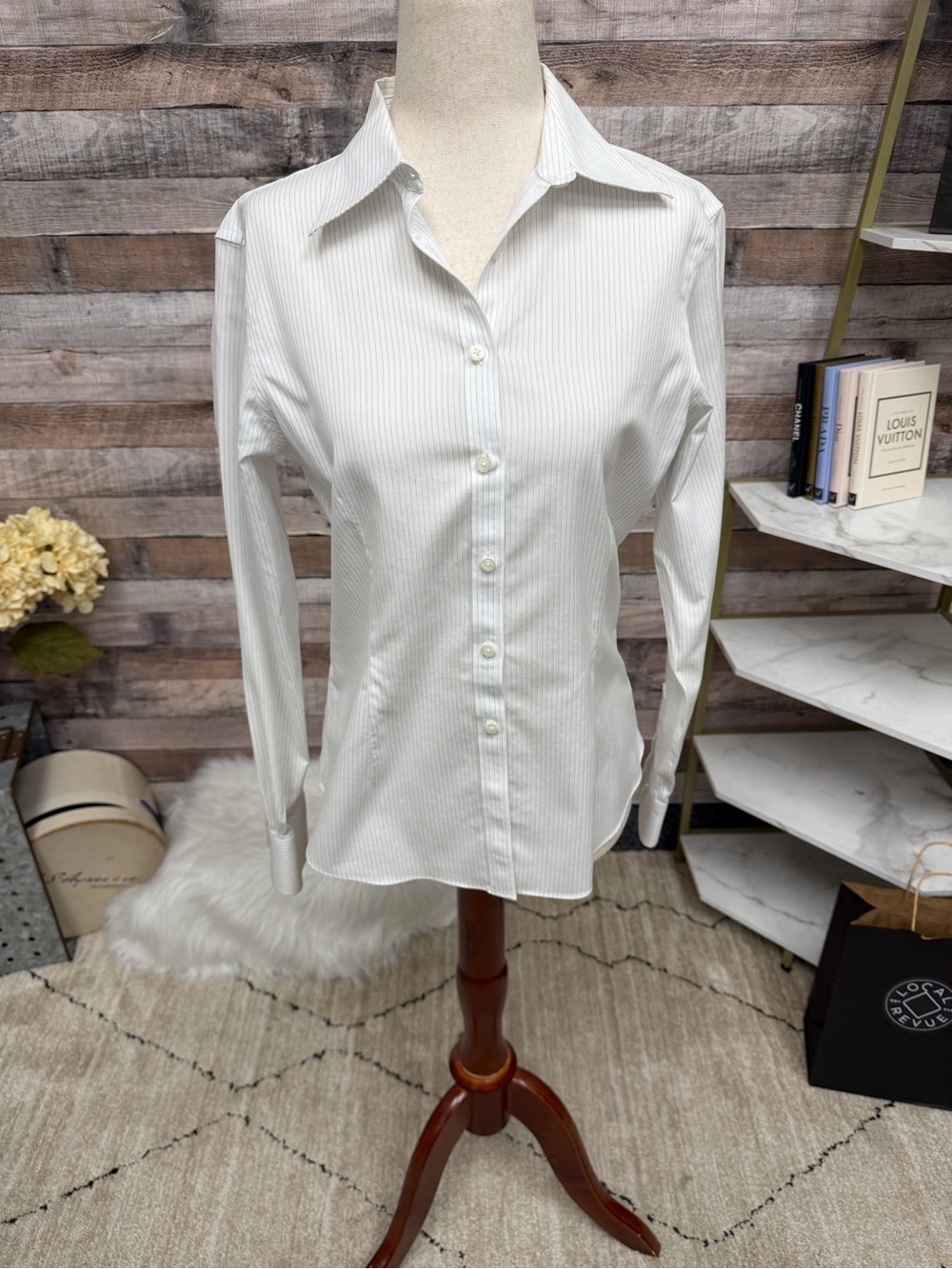 Brooks Brothers Non Iron White Pinstripe Button-Down Shirt